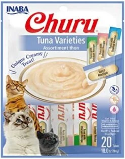 INABA Churu Cat Treats, Grain-Free, Lickable, Squeezable Creamy Purée Cat Treat/Topper With Vitamin E & Taurine, 0.5 Ounces Each Tube, 20 Tubes, Tuna Variety -Zoo Shop 41VnTqBpbcL. AC
