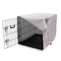 Ambesonne Dessert Dog Crate Cover, Cherry Ice Cream Patterns Summer Foods Frozen Fruits Delicious Art, Easy To Use Pet Kennel Cover For Small Dogs Puppies Kittens, 22 Inch, Lavender Pale Fuchsia -Zoo Shop 41Vnu7k91pL