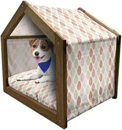 Ambesonne Fruit Wooden Pet House, Cartoon Carrots Images In Triplet Design Healthy Vegetable Foods Natural Art, Indoor & Outdoor Portable Dog Kennel With Pillow And Cover, Small, Coral Earth Yellow -Zoo Shop 41Vy1nujlyL. AC