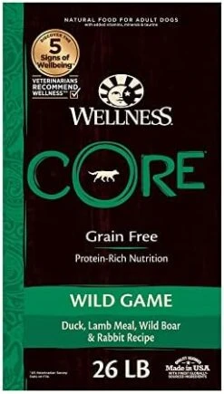 Wellness CORE Grain-Free High-Protein Dry Dog Food, Made In USA With Real Meat & Natural Ingredients, All Breeds, Adult Dogs (Turkey & Chicken, 26-lb) With Nutrients For Immune, Skin, & Coat Support -Zoo Shop 41W32g IoVL. AC