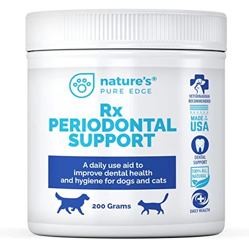 Rx PERIODONTAL Support-Dental Care For Dogs And Cats. Eliminates Bad Breath, Plaque, And Tartar. Promotes Healthy Teeth And Gums. Extra Large, 200 Grams. 3 Rx PERIODONTAL Support-Dental Care For Dogs And Cats. Eliminates Bad Breath, Plaque, And Tartar. Promotes Healthy Teeth And Gums. Extra Large, 200 Grams.