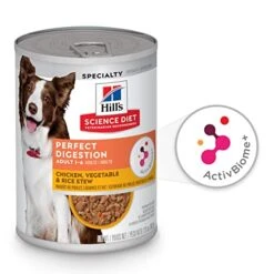 Hill's Science Diet Adult Dog Wet Food, Perfect Digestion, Chicken, Vegetable, & Rice Stew, 12.8 Oz. Cans, 12-Pack -Zoo Shop 41WQ33pNPiL
