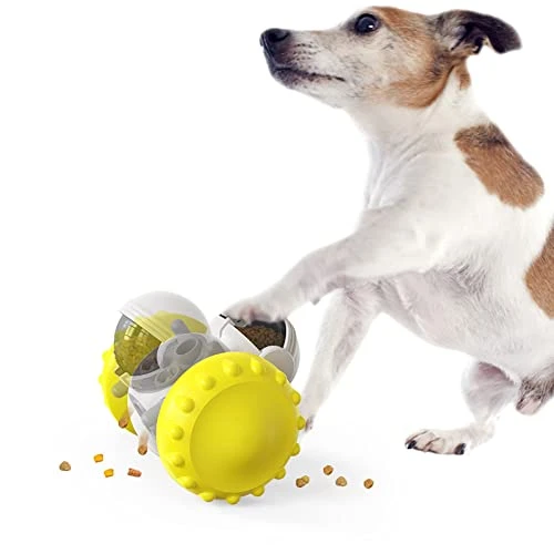 Pet Treat Dispensing Puzzle Slow Feeder Toys For Small And Medium Dogs,Fun Multifunction Interactive Chase Dog Cat Toys,Pet Leaky Food Tumbler Toy, Great Alternative To Dog Bowl For Dogs (Yellow) 5 Pet Treat Dispensing Puzzle Slow Feeder Toys For Small And Medium Dogs,Fun Multifunction Interactive Chase Dog Cat Toys,Pet Leaky Food Tumbler Toy, Great Alternative To Dog Bowl For Dogs (Yellow) - Image 3