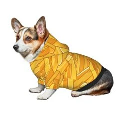 Topnuguri Fries Pattern Fast Food Pet Dog Costume Pets Wear Vest Cloth Outfit Sweatshirts Jacket Pullover -Zoo Shop 41WYhvIY7nL