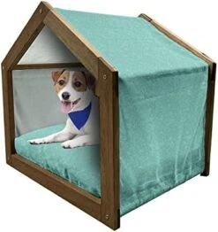 Lunarable Vegetables Wooden Dog House, Kitchen Eggplant Mushroom Banana Corn Carrot Food Fruit Yummy Design, Outdoor & Indoor Portable Dog Kennel With Pillow And Cover, X-Large, Lime Green -Zoo Shop 41WbzmpSBWL. AC