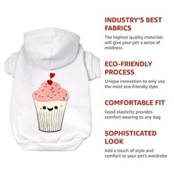 GENERIC Funny Cupcake Dog Hoodie - Kawaii Food Dog Coat - Cute Dog Clothing - Black, L -Zoo Shop 41WevzeXnwL