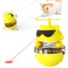 PUINGREN Cat Food Tumbler Toys Cat Food Dispenser Cat Treat Toys Cat Food Balance Ball,Cat Food Puzzle Feeder For Indoor Cats InteractiveToy Gift For Kitten/Dogs-USB Charging Cat Toys(Yellow) -Zoo Shop 41WjzONfKfS