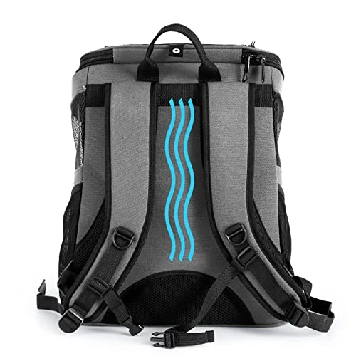 JOZZY Pet Travel Bag Go Out Portable Pet Backpack, Large Space Pet Dog Backpack, Cat Take Out Large Shoulders Breathable Backpack (Color : Khaki) 4 JOZZY Pet Travel Bag Go Out Portable Pet Backpack, Large Space Pet Dog Backpack, Cat Take Out Large Shoulders Breathable Backpack (Color : Khaki) - Image 2