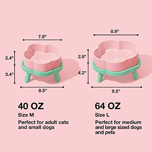 VETRESKA Ceramic Raised Dog Bowl Elevated Dog Bowl For Large Medium Small Dogs Cute Food And Water Bowl With Non-Slip Stand Pink Dog Cat Pet Feeding Dish Bowls, Medium 5 VETRESKA Ceramic Raised Dog Bowl Elevated Dog Bowl For Large Medium Small Dogs Cute Food And Water Bowl With Non-Slip Stand Pink Dog Cat Pet Feeding Dish Bowls, Medium - Image 3