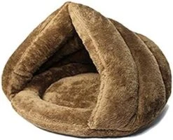 YangYan Soft Pet Bed Cats Dogs Bed House Winter Warm Sleeping Cats Nest Plush Puppy Cushion Mat Portable Pet Cat Supplies Bed For Cats (Color : Brown, Size : 50x40cm) -Zoo Shop 41WseLWz1VL. AC
