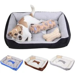 SENERY 6 Size Soft Fleece Pet Dog Bed Cushion Bone Print Large Breed Dog Labrador Golden Retriever Dog Mat