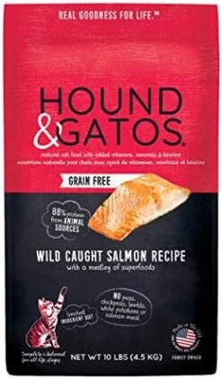 Hound & Gatos Dry Cat Food, Wild Caught Salmon Recipe, 2 Lb Bag -Zoo Shop 41XUjtOBFsL. AC
