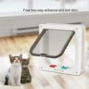 Cyrank Cat Door, 4 Way Locking Durable Cat Flap Door Interior Cat Door For Cat Litter Box Or Automatic Feeder -Zoo Shop 41XcyO5SWAL