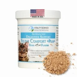 Vitality Science - Feline Comfort Plus, Extra Drying Digestive Aid, GI Support Helps With Vomiting And Diarrhea, 100% Additive Free (Seafood, Large)