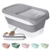 DDMOMMY 13 Lbs Dog Food Storage Container - Collapsible Dog Food Container With Sliding Lid, Scoop And Silicone Bowl, Pet Food Storage Containers Dry Food For Dog, Cats And Other Pet (Grey) -Zoo Shop 41Xrj569umL