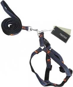 FakeFace Heavy Duty Denim Nylon No Pull Dog Leash Harness/Collar Set For Medium Large Dogs Of High Durability Adjustable, Perfect For Training Walking Dogs 17 FakeFace Heavy Duty Denim Nylon No Pull Dog Leash Harness/Collar Set For Medium Large Dogs Of High Durability Adjustable, Perfect For Training Walking Dogs -Zoo Shop 41Y8rnUGeQL. AC 1