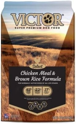 Victor Super Premium Dog Food – Chicken Meal & Brown Rice Formula - Dry Dog Food For All Normally Active Dogs Of All Life Stages – Ideal For Dogs With Meat Protein Allergies, 15 Lb -Zoo Shop 41YbyRWoatL. AC