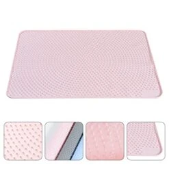 1pc Pink Water, Cushion Food For Mat- Trapper Mat Easy Non-Slip Silicone Pad Car To Tray Washable Cats And Water Litter Dog Placemat Floors Feeding Mats Cat Clean Rug -Zoo Shop 41YukHbYmKL