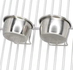Bonka Bird Toys 3493 2pk 10oz Stainless Steel Clamp Cups Liquid Food Treat Parrot Budgie Finch -Zoo Shop 41Z51egK4NL. AC
