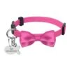 Breakaway Cat Dog Collar Quick Release Safety Kitten Cats Collar With Engraved Fish ID Tag Name Bowknot With Bell Hot Pink XS -Zoo Shop 41ZANuQrXBL