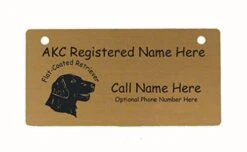 C3194 Flat Coated Retriever Head Crate Tag Personalized With Your Dog's Name