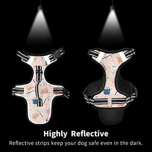 Cartoon Food Sushi Sashimi Dog Harness Adjustable Reflective Dogs Harness Soft Vest Harness For Dog Puppy Pets S (with Drawcord) 3 Cartoon Food Sushi Sashimi Dog Harness Adjustable Reflective Dogs Harness Soft Vest Harness For Dog Puppy Pets S (with Drawcord)