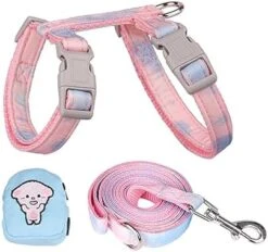 Newtensina Dog Harness Cat Harness With Little Bag For Small Dogs Cats - Pink Blue - M -Zoo Shop 41ZvxzZvtxL. AC