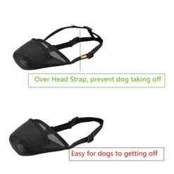 Dog Muzzle Mesh With Overhead Strap, No Lick Dog Mask Mouth Guard Muzzle For Dogs Prevent Biting Chewing (M, Black) 15 Dog Muzzle Mesh With Overhead Strap, No Lick Dog Mask Mouth Guard Muzzle For Dogs Prevent Biting Chewing (M, Black) -Zoo Shop 41ZwikOwoOL