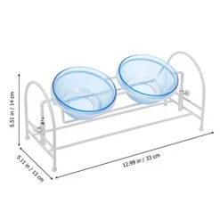 POPETPOP Puppy Water Bowl Double Cat Bowls With Iron Stand Glass Dog Bowls Raised Pet Bowls Food Water Dish Feeder No Spill Non-Skid For Puppy Kitten Glassine -Zoo Shop 41a5SHUNpZL