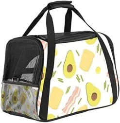 Pet Carrier Avocado Eggs Beef Vegetables Food Soft-Sided Pet Travel Carriers For Cats,Dogs Puppy Comfort Portable Foldable Pet Bag Airline Approved -Zoo Shop 41a7CQPxPxS. AC