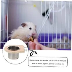 POPETPOP 6 Pcs Water Cup Trough Hamster Water Bowl Food Dispenser Puppy Chow Dog Food Stainless Steel Bird Cups Parrot Food Cup Parrot Food Bowls Parrot Hanging Cup Feeding Trough Plate Pet -Zoo Shop 41actD2oOQL
