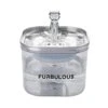 FURBULOUS Pet Fountain 68oz/2L, Automatic Cat Water Fountain, 3-Speed Adjustable Silent Water Pump, 304 Stainless Steel Drinking Tray, Translucent Water Tank. Dog Water Dispenser For Multiple Pets