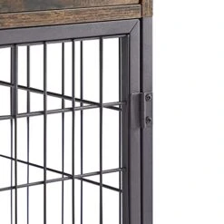 Furnished Wooden Dog Crate End Table, Small Dog Crate Furniture, Storage Console With Pull-Out Drawer, Furnished Dog Cage (Rustic Brownn, 19.69" W X 22.83" D X 26.97" H) -Zoo Shop 41aoiXPFRgL 1