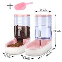 Meikuler Pets Auto Feeder 3.8L,Food Feeder And Water Dispenser Set For Small & Big Dogs Cats And Pets Animals (Pink) -Zoo Shop 41b3isjhZFL