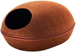 YangYan Pet Cat Bed Cave Sleeping House Nest Kennel Felt Cloth Zipper Pet Cat Basket Egg Shape Pet Bed Mat Cushion For Cats Small Dogs (Color : D, Size : 47x39x25cm) -Zoo Shop 41b49 e0ANL. AC