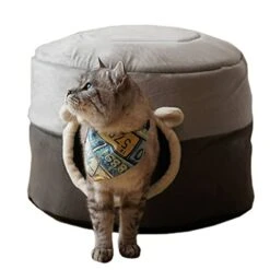 New Winter Deep Sleep Comfort Cat Bed Cats Tent Cozy Cave Capsule Small Dogs Cats House Indoor (Large,Grey)