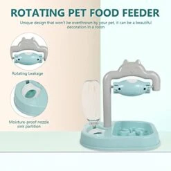 Hemobllo 1pc Rotating Pet Food Feeder Pet Feeding Bowl Plastic Water Food Feeder -Zoo Shop 41bMyDdZWAL