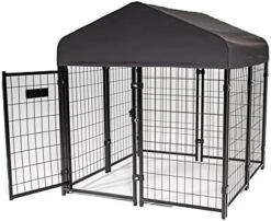 Lucky Dog 60544 Uptown Spacious 4' X 4' X 6' Heavy Duty Welded Wire Outdoor Dog Kennel With Water Resistant Cover, Black 25 Lucky Dog 60544 Uptown Spacious 4' X 4' X 6' Heavy Duty Welded Wire Outdoor Dog Kennel With Water Resistant Cover, Black -Zoo Shop 41bXjhGF3dL. AC