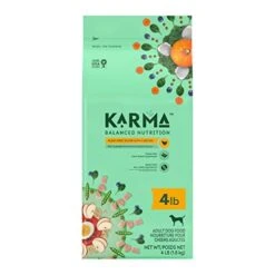 KARMA BALANCED NUTRITION Plant-First Recipe, Adult Natural Dry Dog Food With Chicken, 4 Lb. Bag
