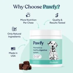 Pawfy Probiotic Soft Chews | Digestive | Gut | Immune Support | Diarrhea & Constipation Relief | Allergy Response & More -Zoo Shop 41bcrt73IXL