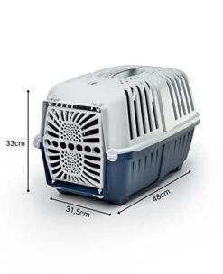 Lionto Plastic Transport Box For Dogs And Cats 48 X 31.5 X 33 Cm Dark Blue -Zoo Shop 41bnp7vG5YL