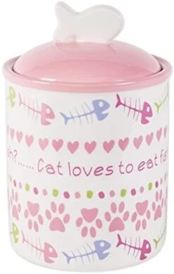 Bone Dry Black & White Dog Bone Ceramic Pet Bowl & Canister, Canister, 5.5x5.5x8.25, Black -Zoo Shop 41c AiGmanL. AC