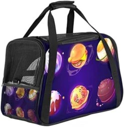 Pet Carrier Space Planets Food Pizza Soft-Sided Pet Travel Carriers For Cats,Dogs Puppy Comfort Portable Foldable Pet Bag Airline Approved -Zoo Shop 41c1ycJlONL. AC