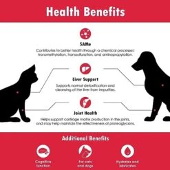 Denestra Same For Dogs & Cats - Supports Liver, Joints & Cognitive Function - Detoxication Cleansing Liver - Antioxidants - Veterinarian Formulated - 200Mg - 180 Tablets