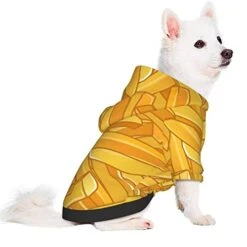 Topnuguri Fries Pattern Fast Food Pet Dog Costume Pets Wear Vest Cloth Outfit Sweatshirts Jacket Pullover -Zoo Shop 41cWp1zFg6L