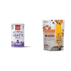 The Honest Kitchen Instant Goat's Milk With Probiotics For Dogs And Cats 5.2 Oz & Instinct Raw Boost Mixers Freeze Dried Raw Cat Food Topper, Grain Free Cat Food Topper 6 Ounce (Pack Of 1)
