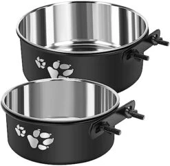 OFFKITSLY Kennel Water Bowl, Stainless Steel Dog Crate Water Bowl No Spill, 2 Pack Hanging Dog Bowls For Kennel Cage, Metal Pet Dog Food Water Bowl Feeder For Small Medium Size Dogs -Zoo Shop 41cbhwb4YLL. AC