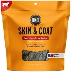 BIXBI Skin & Coat Support Salmon Jerky Dog Treats, 10 Oz - USA Made Grain Free Dog Treats - Antioxidant Rich To Support Shiny, Full Bodied Coats - High In Protein, Whole Food Nutrition, No Fillers -Zoo Shop 41cf0YceBJL. AC 1