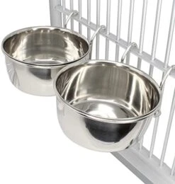 Bonka Bird Toys 3493 2pk 10oz Stainless Steel Clamp Cups Liquid Food Treat Parrot Budgie Finch -Zoo Shop 41cfv4kA7hL. AC