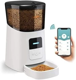 WOPET 6L Automatic Cat Feeder, Wi-Fi Enabled Smart Pet Feeder For Cats And Dogs, Auto Dog Food Dispenser With Portion Control, Distribution Alarms And Voice Recorder Up To 15 Meals Per Day -Zoo Shop 41ciu1mUZKL. AC